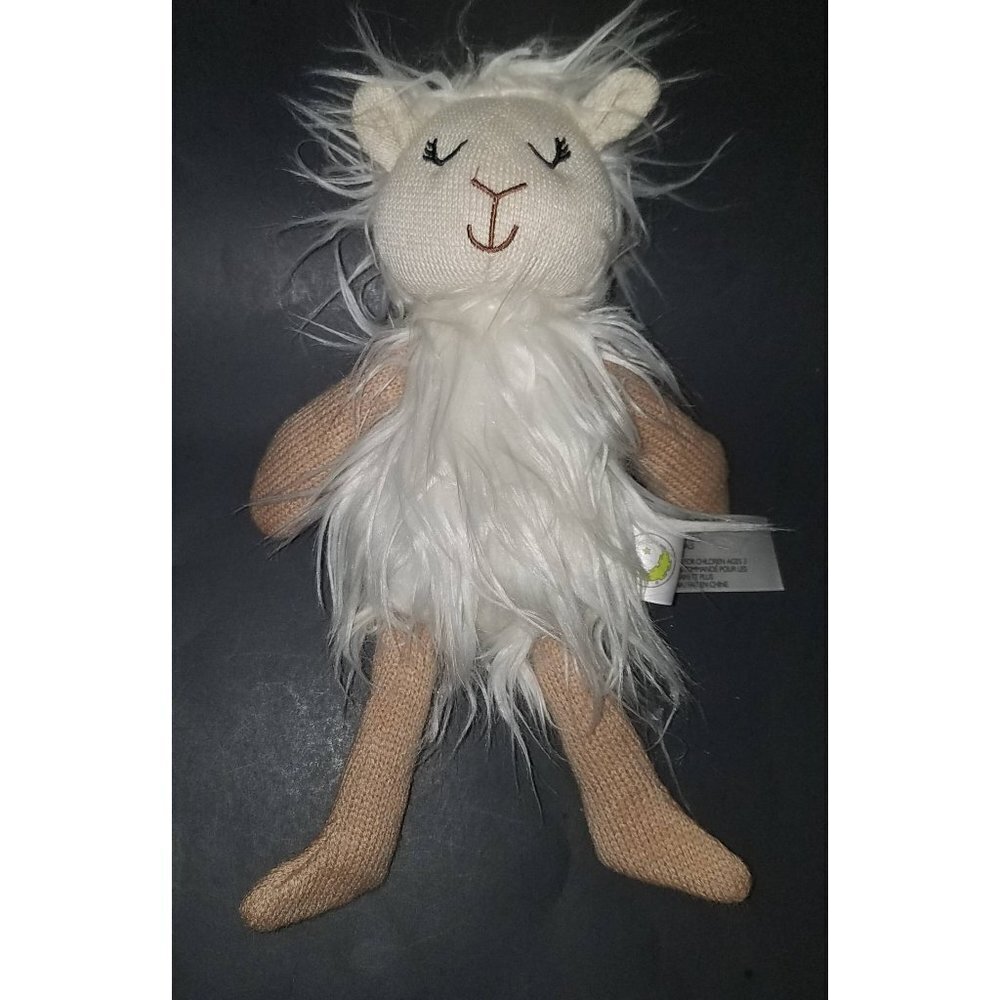 Animal Adventure Wooly Furry White Sheep Lamb Llama Plush 11" Lovey 2019 Goat